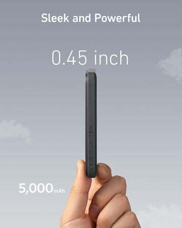 Магнітний павербанк на 5000 мАг з кабелем USB-C, сумісний лише з iPhone 13/13 Pro / 13 Pro Max, 12/12 Pro / 12 Pro Max Black, 621