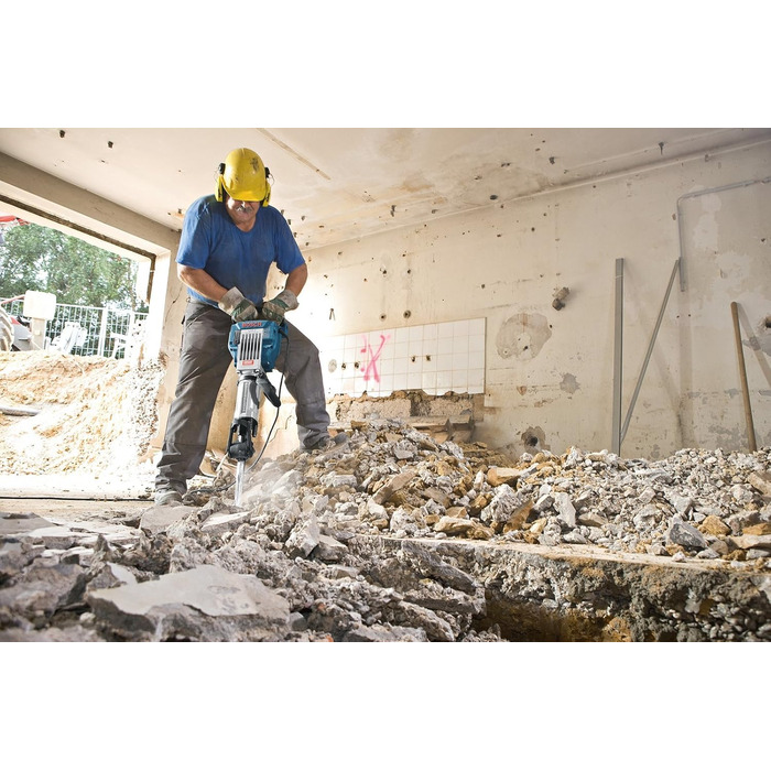 Ударний відбійний молоток GSH 16-28 (потужність 1750 Вт, тримач 28 мм, вкл. загострене зубило, ручка для перенесення, візок) 28 мм