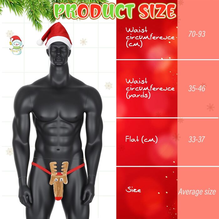 Чоловічий святковий бікіні Hestya, з шапкою Санти, універсальний розмір