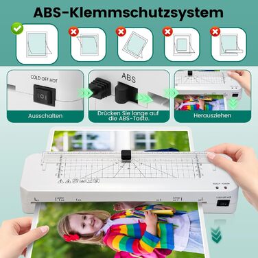 Ламінатор, ламінатор A3 з вбудованим різаком, швидкий нагрів, холодне та гаряче ламінування з 50 пакетами для ламінування, ламінатор для дому та офісу (ламінатор A3 50 пакетів)