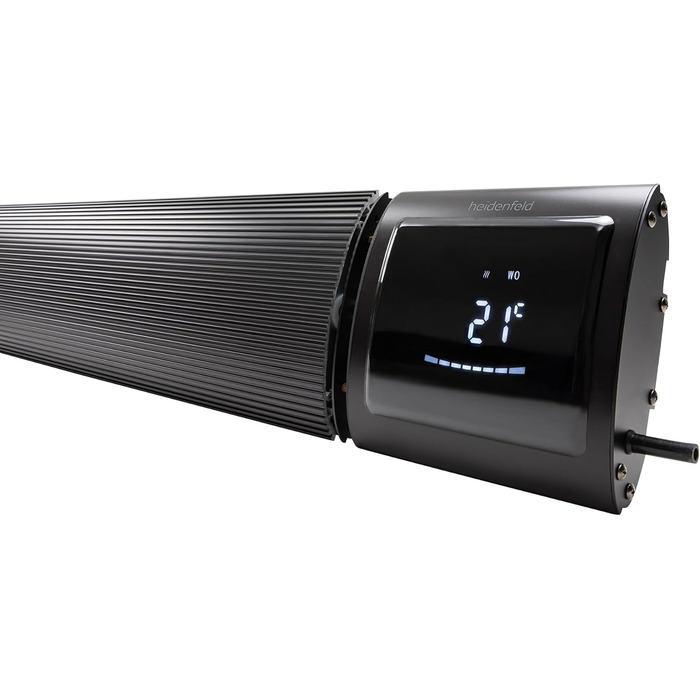 Темний радіатор Heidenfeld DH700 3-СВІТЛОВИЙ ДИСПЛЕЙ - Керування за допомогою застосунку - 3200 Вт - Інфрачервоний обігрівач - Радіаційний обігрівач - Опалення - Обігрівач для патіо - Темний радіаційний обігрівач площею до 20 м (чорний)