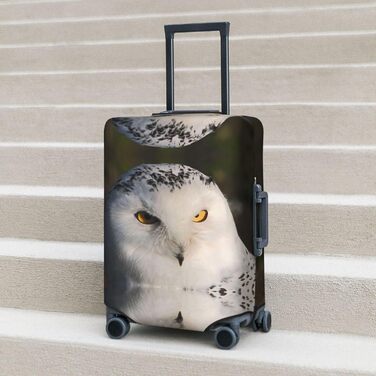 Чохол для валізи Засніжені совині очі з еластичною тканиною, захисний від подряпин та пилу, чорний, розмір 85
