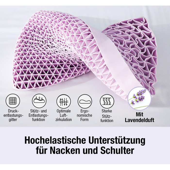 Подушка Relax Vital Dream зі зняттям тиску Подушка для шиї - Подушка для голови - Подушка проти хропіння - Подушка для здоров&39я - Найкраща подушка для тих, хто спить на боці - Ортопедична подушка