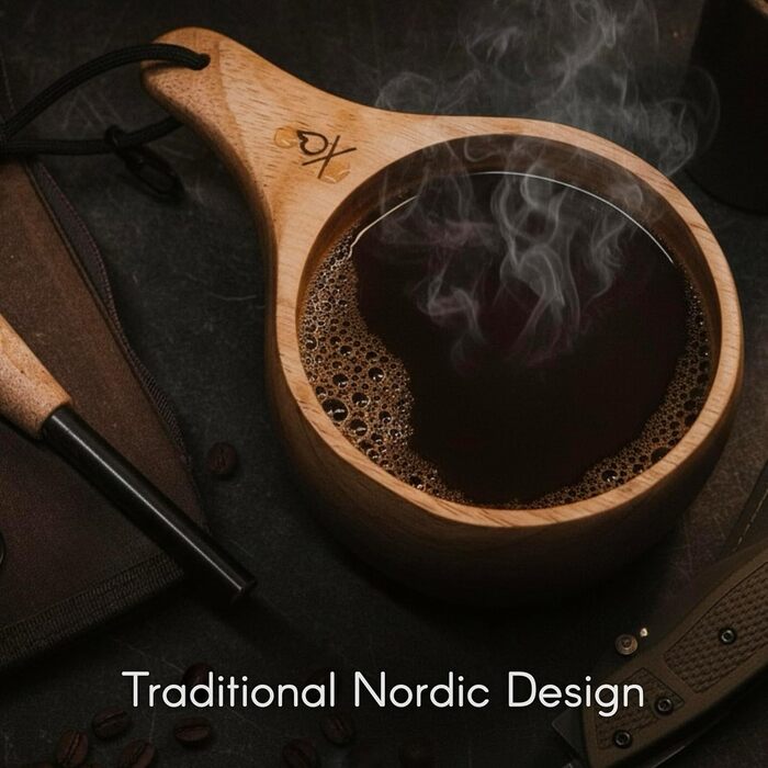 Переживіть спрагу з дерев&39яною кружкою Lore Kuksa, різьбленою вручну, кемпінговою кружкою, дерев&39яною чашкою, 340 мл, традиційною скандинавською кемпінговою кавовою кружкою, туристичною кружкою, легкою, міцною, кемпінговою мискою для бушкрафту з сучас