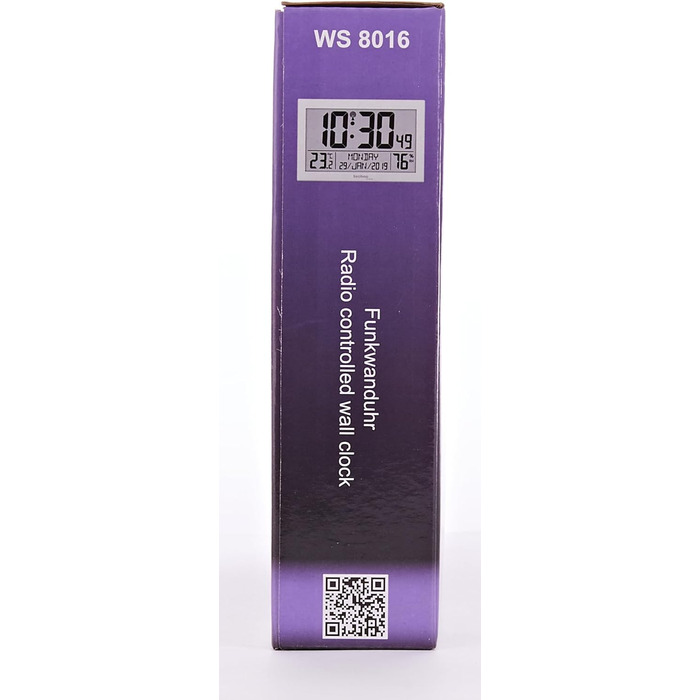 Настінний годинник на радіокеруванні з індикатором температури, пластик, сріблястий, маленький 22.5 x 14.3 x 2.4 см Сріблястий оди