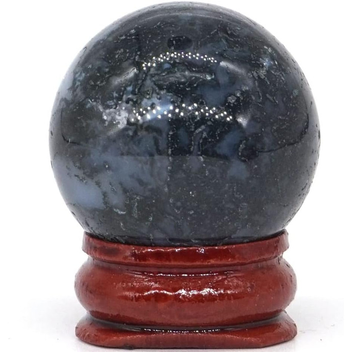 Колір моховий агат), 30mm Natural Gemstone Sphere Crystal Reiki Healing Energy Globe Home Decor Hand PlayStone Ball (