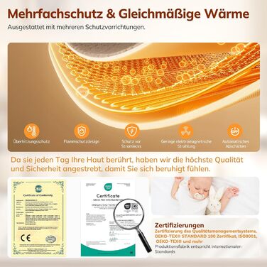 Електрична ковдра з підігрівом Keenstone, затишна зігрівальна ковдра, 9 температурних режимів, можна прати в пральній машині, з автоматичним вимкненням, антрацитово-сірий колір