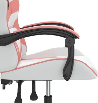 Ігрове крісло Gecheer Офісне крісло Ігрове крісло Ергономічне ігрове крісло Поворотне ігрове крісло Біле та рожеве зі штучної шкіри