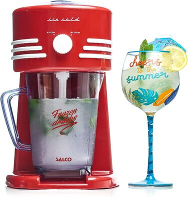 Льодогенератор SlushIce Machine, 2 режими роботи для морозива грубого та тонкого помелу, ретро дизайн, 15 Вт, в т.ч. глечик 1 літр