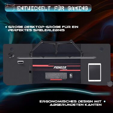 Стіл 140 см Ігровий стіл Геймерський комп'ютерний стіл Ергономічний стіл для ПК з Т-подібною формою для зберігання кабелів, підскл