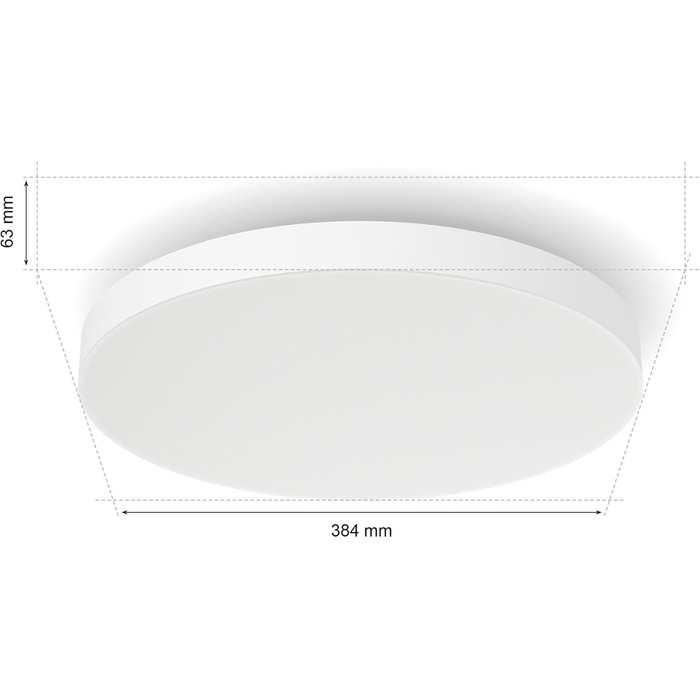 Стельовий світильник Philips Hue Datura Small, круглий, білий, діаметр 38,4 см