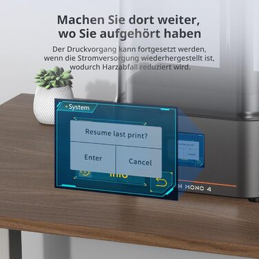 Принтер ANYCUBIC Photon Mono 4 10K Resin, із 7-дюймовим монохромним РК-екраном, швидкість друку 70 мм/год (High Speed Resin), матр