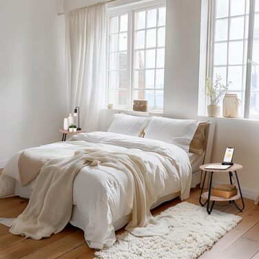 Приставний столик Журнальний столик Кругла тумбочка Журнальний столик Диван-столик з полицею для вітальні Спальні, промисловий дизайн, металевий каркас, дуб, дерево, 46x46x45 см