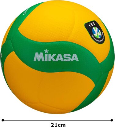 Волейбольний м'яч Mikasa V200W-CEV, Змагальний (CEV Official Game Ball), Розмір 5, Технологія Dimple, Жовто-Зелений