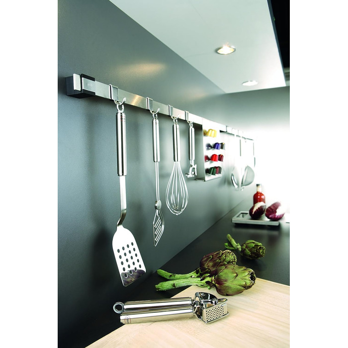 Компонентні, високоякісні гачки для підвішування кухонного посуду, нержавіюча сталь 18/10, можна мити в посудомийній машині, сріблястого кольору, 2-