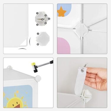 Шафа для одягу, шафа для зберігання зроби сам, для розвішування одягу, для зберігання, для дітей, з 16 кубиками, 4 шт. анги для ро