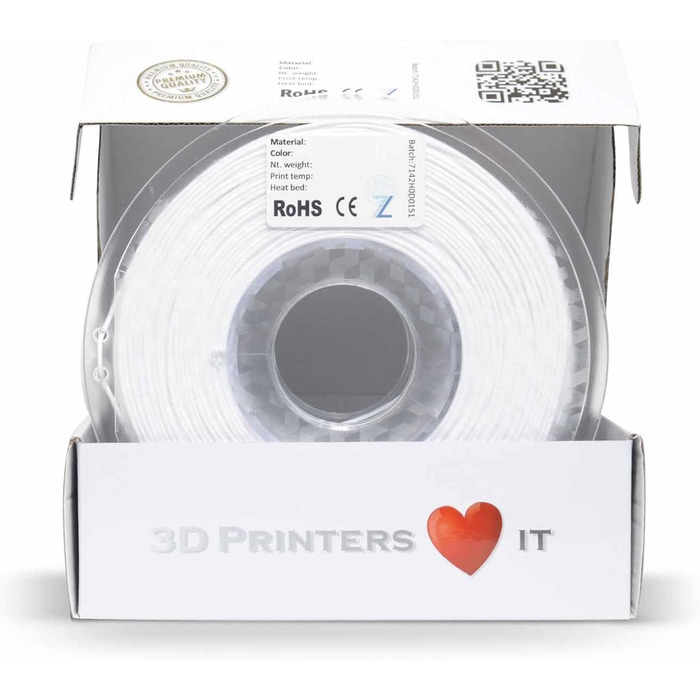 Мм БІЛИЙ 1кг - високоякісний філамент для 3D-друку, простий у використанні, ідеальний для моделей та прототипів, 3D PLA 1.75