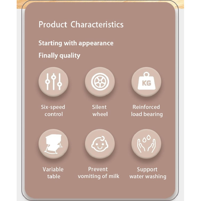 Дитяче ліжечко/дорожнє ліжечко GLOKID 3-в-1, дитячі ліжечка, з колесами, шестирівневе регулювання висоти, колиска, регулювання висоти та нахилу матраца (золотисто-сірий)