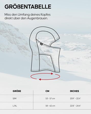Балаклава DANISH ENDURANCE 100 мериносова, функціональна балаклава, легка лижна маска для холодної погоди, велосипедна кепка під шолом, унісекс, для чоловіків та жінок, розмір L-XL, чорний