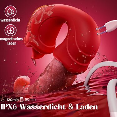 Вібратор Glanvoo, з стимуляцією язика та клітора, 10 режимів поштовхів, 10 режимів вібрації