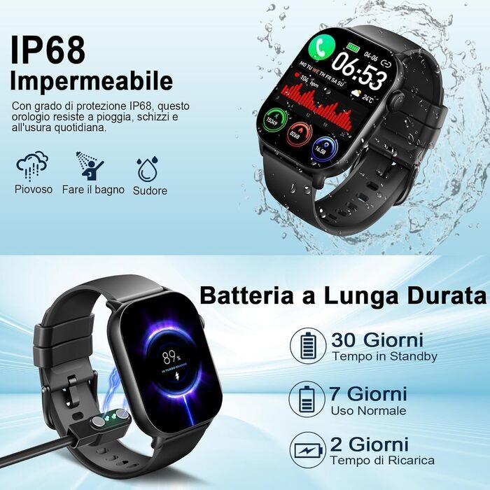 Розумний годинник для чоловіків та жінок, 1,96-дюймовий HD-розумний годинник із функцією телефону, фітнес-годинник із понад 113 спортивними режимами, водонепроникний IP68, спортивний годинник із серцевим ритмом, монітором сну та крокоміром, для Android та