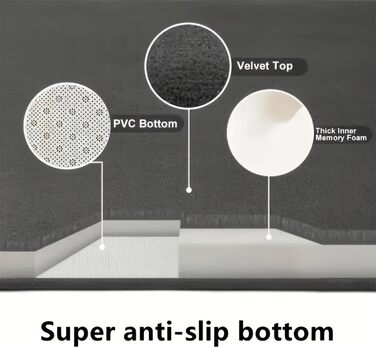 Комплект килимків для ванної кімнати, 3 предмети, піна з ефектом пам&39яті, нековзний та вбираючий, можна прати, м&39який та швидковисихаючий, килимок для душу, туалету та ванни, сірий, 120 x 50 см 50 x 80 см 50 x 60 см