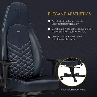 Ігрове крісло noblechairs Icon TX, тканинне, ергономічне, ігрове крісло, 150 кг, ігрове крісло, обертове крісло, текстильна тканина, включаючи подушку, антрацит