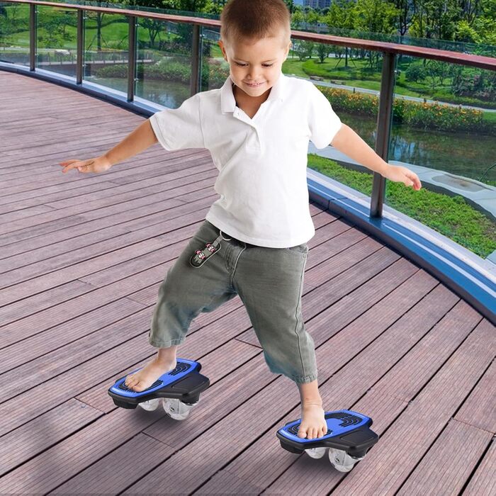 Розділений скейтборд, портативна дека для роликових ковзанів, пластини для дрифту, колеса з поліуретану з високим відскоком, скейтборд для початківців, стійкі ковзани для підлітків та дорослих, 31 дюйм, синій