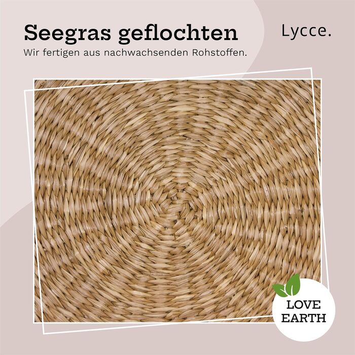 Натуральний кошик для зберігання, сплетений з морської трави Декоративний плетений кошик з ручкою, універсальне використання у вашому домі як кошик для білизни, кошик для пікніка, подарунковий кошик (порожній) Розмір 2 (Ø 34 см)