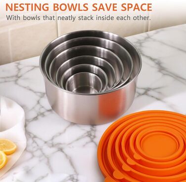 Набір контейнерів для зберігання продуктів з нержавіючої сталі з силіконовими кришками, ланч-бокс з нержавіючої сталі, штабелювана коробка для перекусів, ідеально підходить для зберігання продуктів вдома, на роботі та на свіжому повітрі, 6 різних розмірів