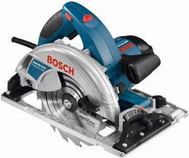 Професійна циркулярна пила Bosch GKS 65 GCE (у комплекті шестигранний ключ SW 5, адаптер для видалення пилу, пиляльне полотно для