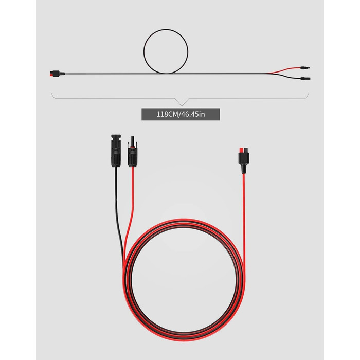 Комплекти зєднувальних кабелів для сонячних панелей для портативних генераторів Накопичувач енергії RV, 16AWG Solar to Anderson PowerPole Adapter