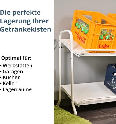 Стелаж для напоїв SCHULTE Regalwelt до 6 ящиків, 74,5x95x40 см (ВxШxГ), вантажопідйомність на полицю приблизно 60 кг, білий, стелаж для напоїв, стелаж для пивних ящиків, стелаж для пляшок, стелаж для води