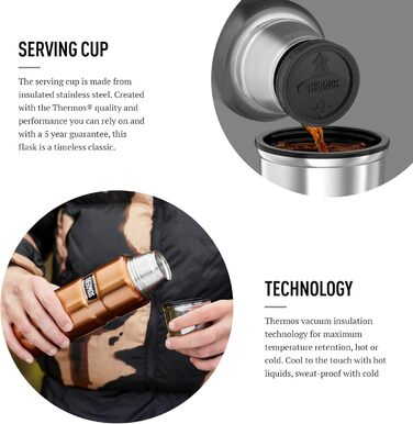 Маленький глечик King Thermos сірого кольору, виготовлений з нержавіючої сталі, зберігає об&39єм гарячим або холодним, 470 мл