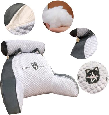 Подушка для читання для ліжка Подушка для спини для сидіння в ліжку Подушка для читання Ice Silk Подушка для спини з підлокітниками Подушка для читання для дорослих у ліжку Подушка для читання для ліжка та дивана 50x70 см Heiser