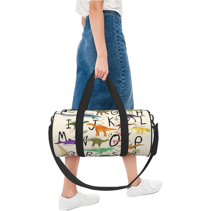 Дорожня сумка Tower Paris, кругла, великої місткості, легка та міцна, ідеальний подарунок для походів, відпустки, ділових поїздок та іншого. Стильний дизайн з динозаврами, універсальний розмір.