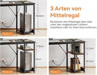 Письмовий стіл Coleshome, 130 x 48 x 75,7 см, метал / дерево / тканина, чорний