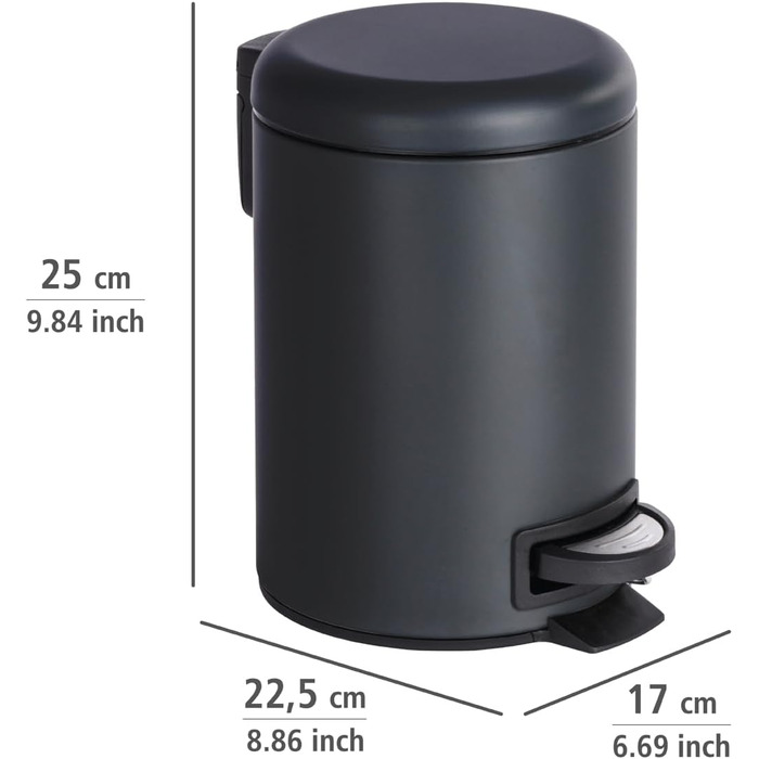 Педальний кошик для косметики WENKO Leman чорний