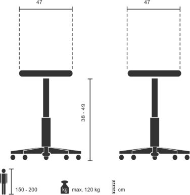 Ретро-табурет SARANTO, 670934, тканина, темно-сірий