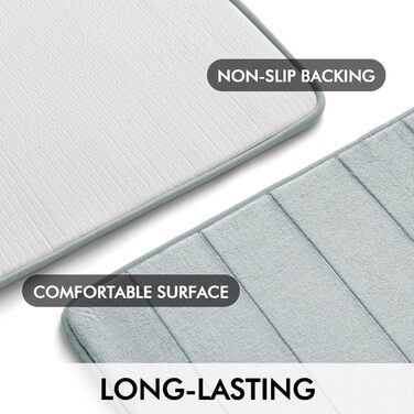 Килимок для ванни MIULEE з піни з ефектом пам&39яті, водопоглинаючий килимок для ванної кімнати, килимок для душу, нековзний, можна прати, 70x120 см, світло-сірий, 70 x 120 см (прямокутний), світло-сірий