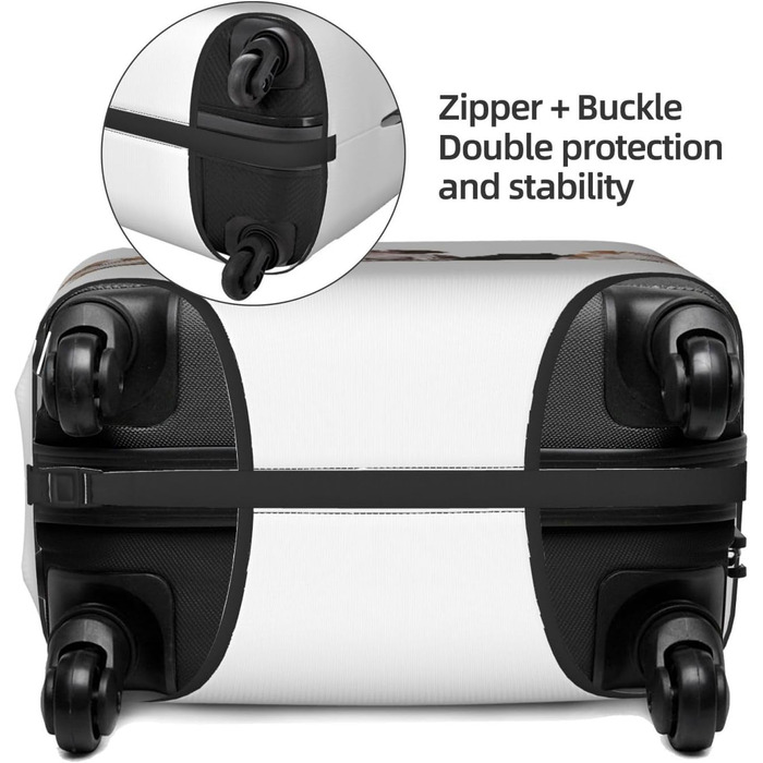 Чохол для валізи з принтом собак та котів, еластичний захист від подряпин, розмір 90 (чорний)