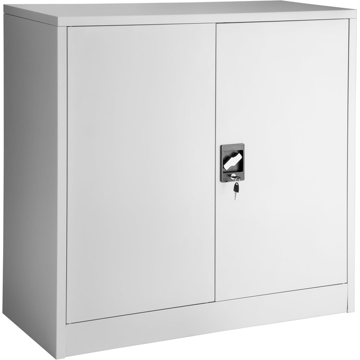 Картотечна шафа, що замикається, металева шафа з циліндричним замком безпеки, офісна шафа, що замикається, багатоцільова сталева шафа, 3 полиці з регульованою висотою, 90 x 40 x 90 см - сірий