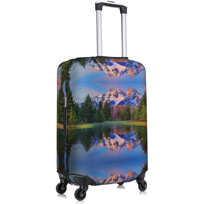 Чохол для валізи BAFAFA Schneeberg з принтом, еластичний захист від подряпин та пилу для багажу, чорний, розмір 80