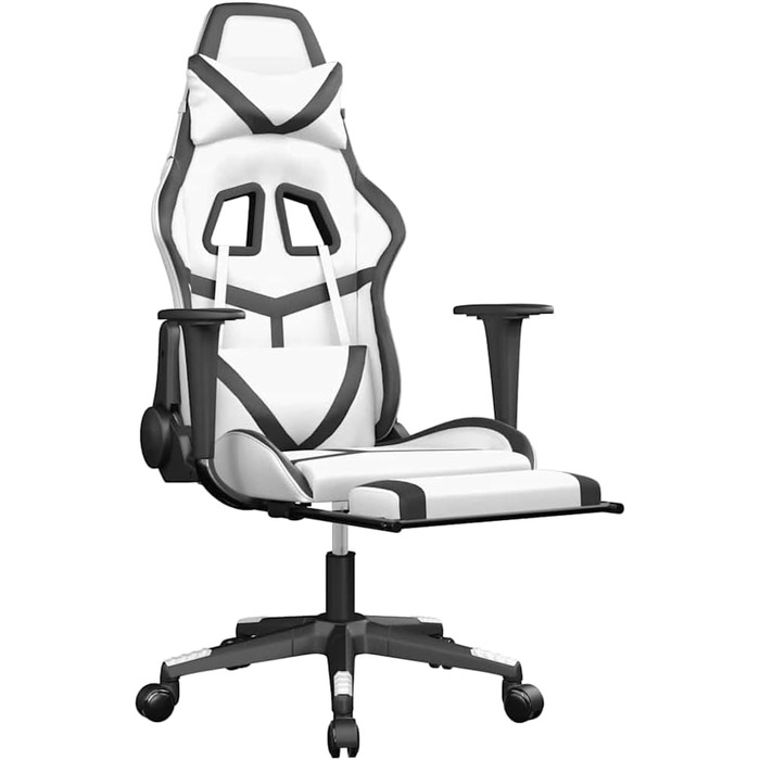 Ось оптимізований опис продукту для вашого ігрового крісла, що включає ключові характеристики, переваги та важливі деталі в чіткому, привабливому форматі, придатному для розміщення в електронній комерції. З підкладкою білого та чорного кольорів