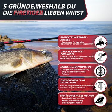 Вудилище для спінінгу Paradox Fishing Firetiger I 2.1 м/2.4 м/2.7 м I 5-20 г/ 15-35 г/ 20-60 г I Вудилище для лову окуня I Вудилище для судака I Вудилище для щуки - Вудилища для спінінгу 2.4 м 15-35 г котушка 3000 Вудилище та котушка