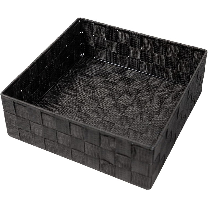 Набір із 4 кошиків для зберігання SilkKorb без кришок, під ротанг, штабелювані полиці з плетеного нейлону, коробки для зберігання, кошики для ванної кімнати, кошики для зберігання в шафах, на кухні, у вітальні (чорний)