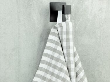 Набір з 5 бавовняних чайних рушників розміром 50x70 см - добре поглинаючі кухонні рушники в сіру клітинку - можна прати при темпер