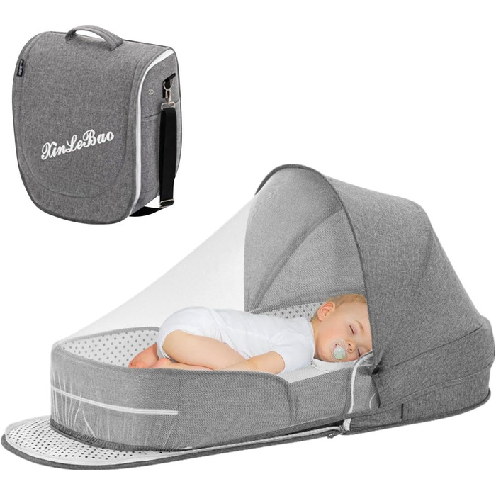 Дитяче ліжечко-дорожнє Tsuchiya Складана дитяча колиска-шезлонг Складане дитяче ліжко-намет з матрацом Портативний намет-ліжечко