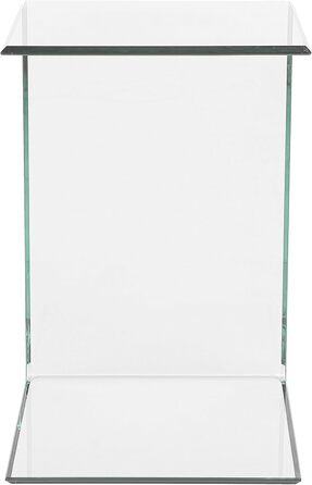 Журнальний столик Beliani, скло, прозорий, C-подібна форма, 40x61 см, сучасний, простий, Lourdes