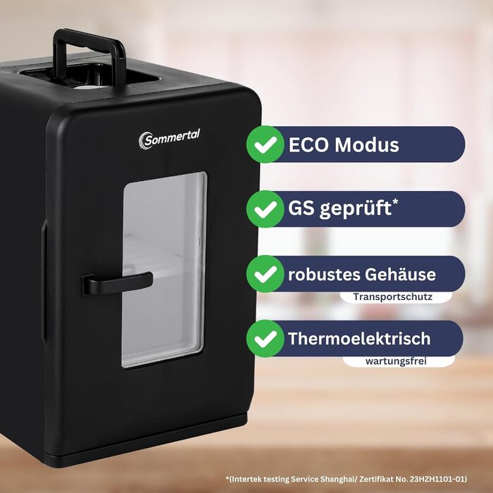 Міні-холодильник Sommertal KS15, для охолодження та нагрівання, об'єм 15 л, змінний струм для домашньої розетки та постійний струм